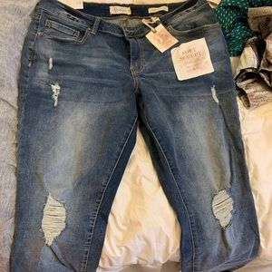 NWT Jessica Simpson Distressed Ankle Jeans 16W